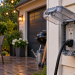 Outdoor air conditioning unit and home electrical equipment under hot summer conditions